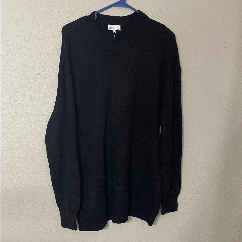 DANIELLE BERNSTEIN OVERSIZED CREWNECK SWEATER BLACK-M